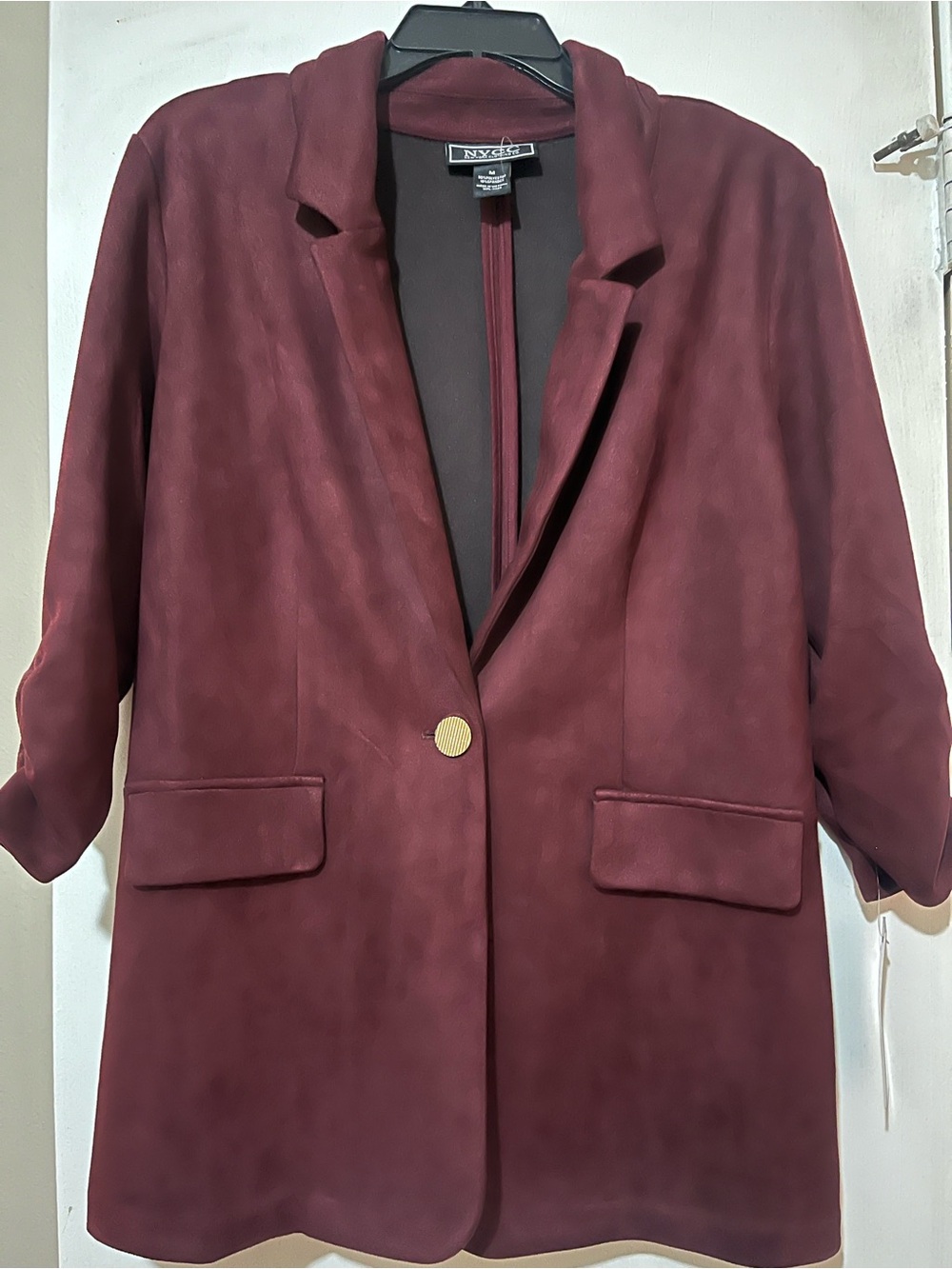 New York & Company Women's Wine Single-Button Blazer